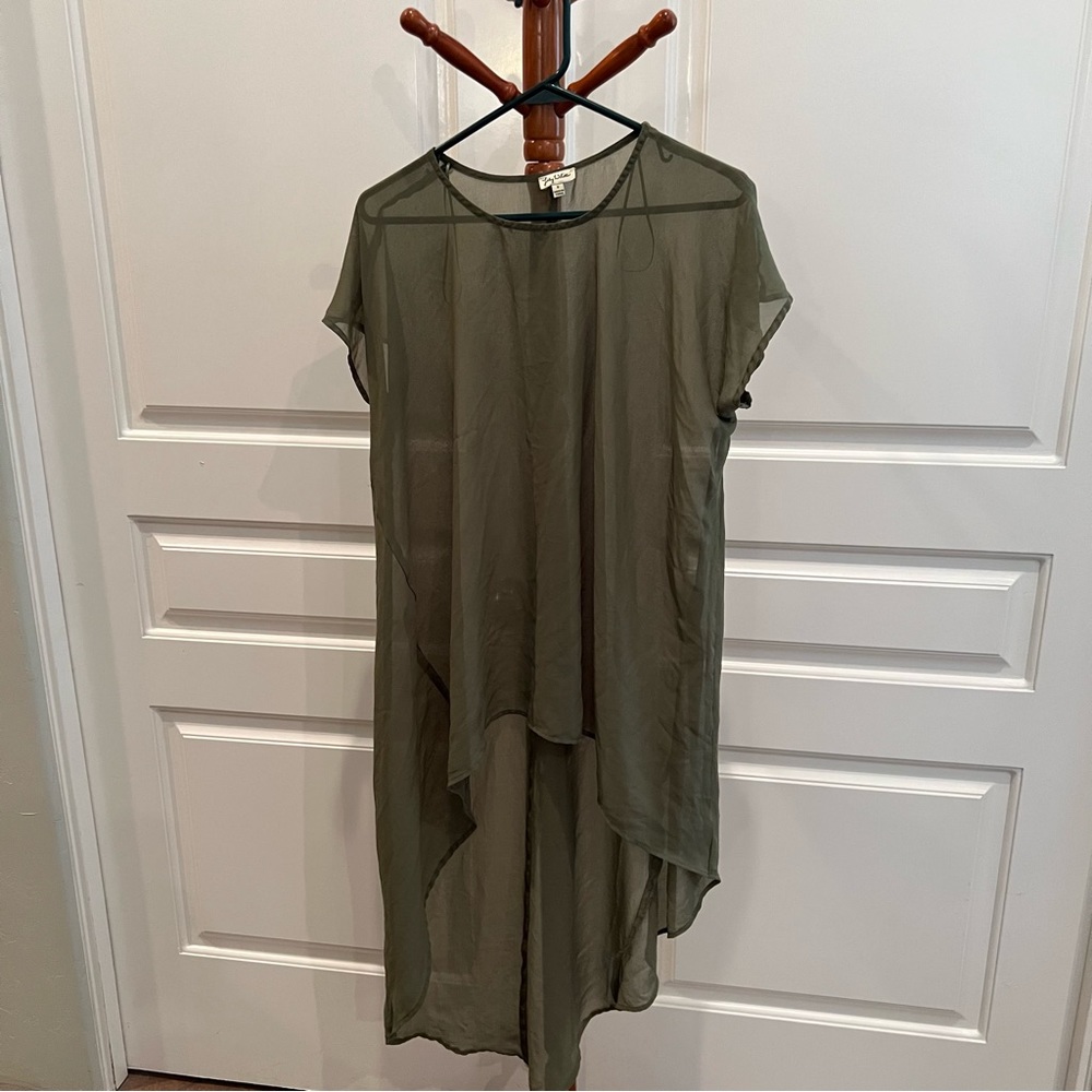 Lily White - Small - Green Hi Low Sheer top